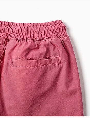 Bermudas midi de popelina con cordón y bolsillos