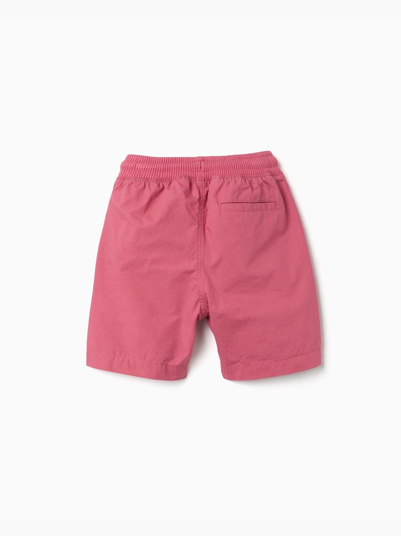 Bermudas midi de popelina con cordón y bolsillos Rosa oscuro - Kiabi