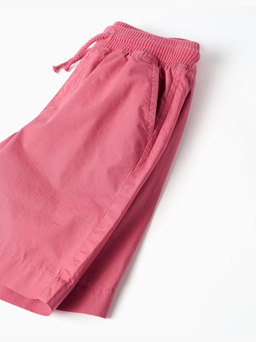 Bermudas midi de popelina con cordón y bolsillos - Kiabi