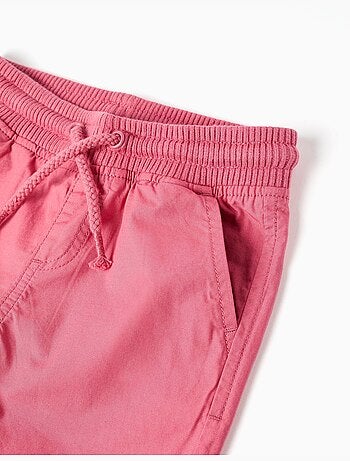 Bermudas midi de popelina con cordón y bolsillos