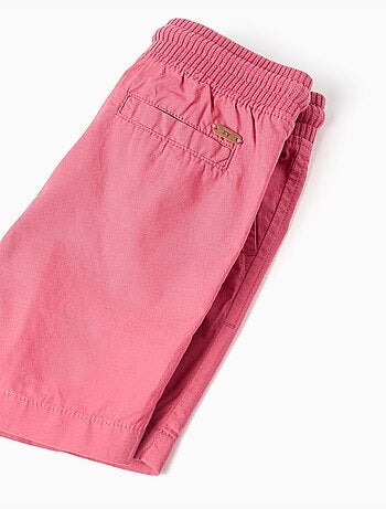 Bermudas midi de popelina con cordón y bolsillos