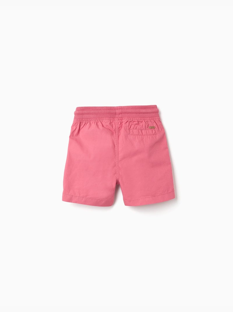 Bermudas midi de popelina con cordón y bolsillos Rosa oscuro - Kiabi