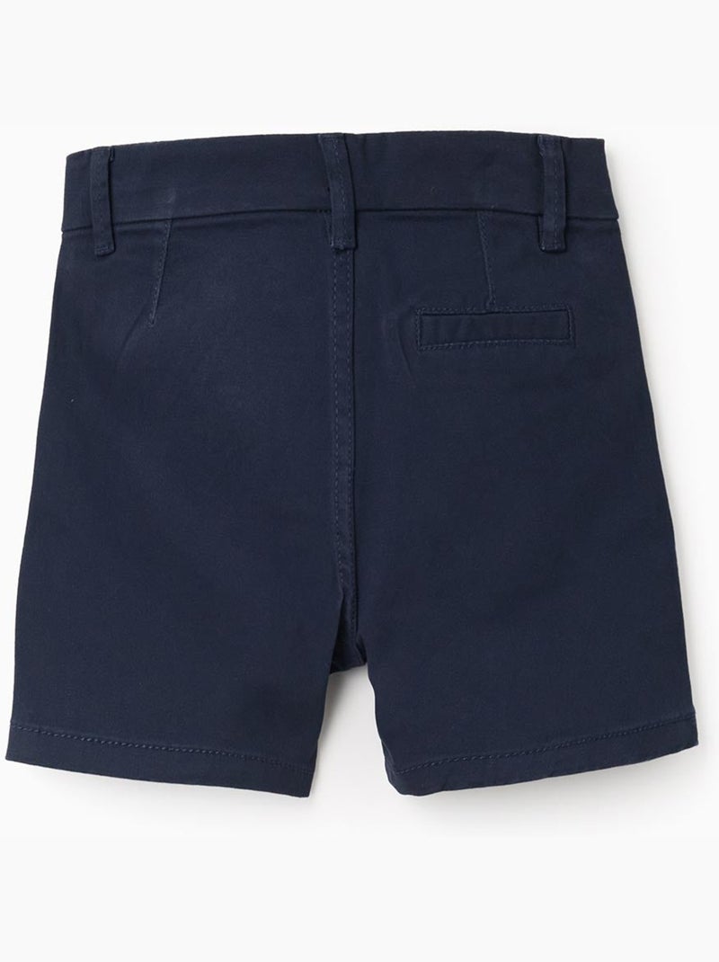 Bermudas midi de sarga con bolsillos Azul oscuro - Kiabi