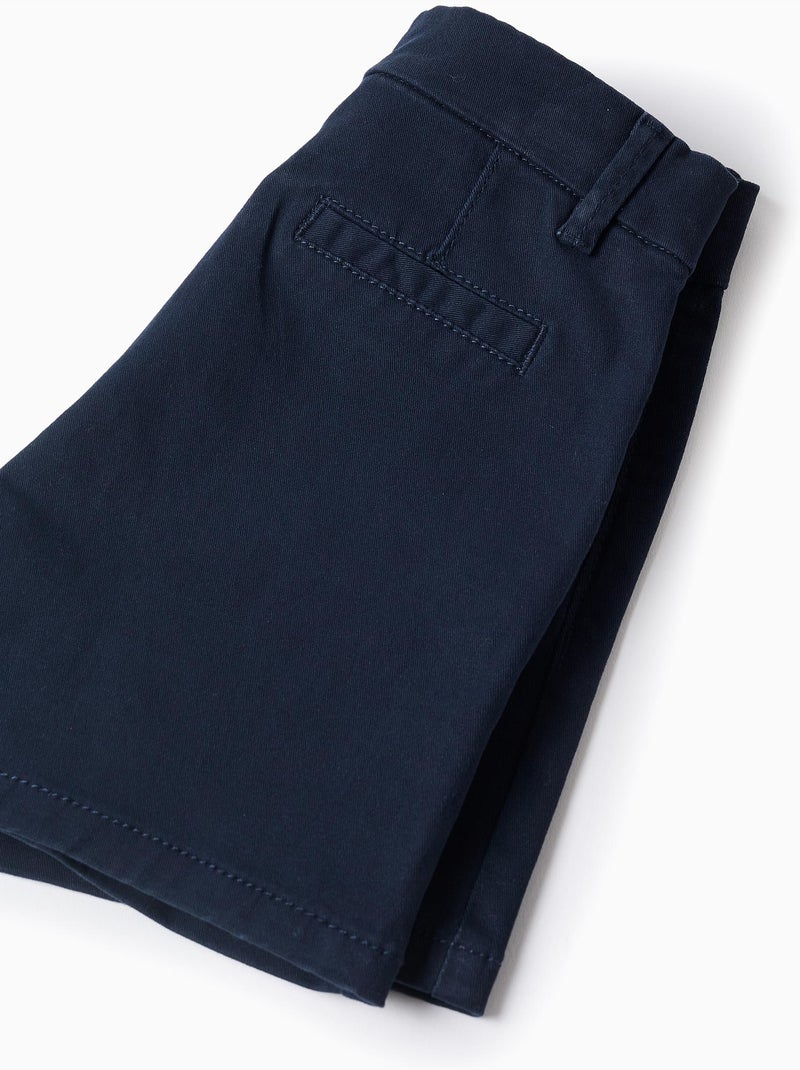 Bermudas midi de sarga con bolsillos Azul oscuro - Kiabi