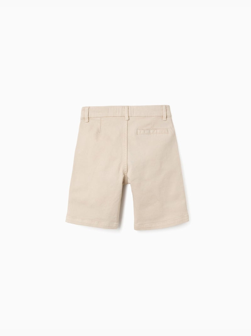 Bermudas midi de sarga con bolsillos Beige claro - Kiabi