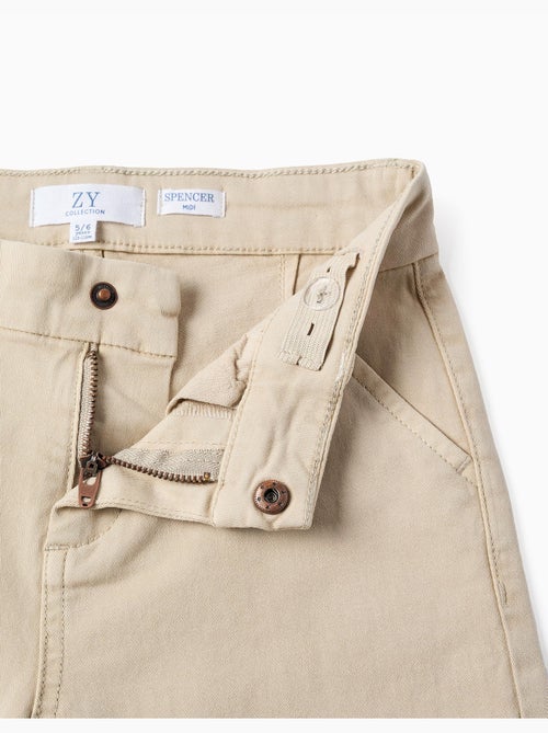 Bermudas midi de sarga con bolsillos - Kiabi