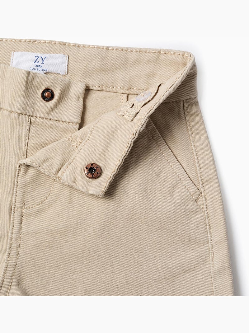 Bermudas midi de sarga con bolsillos Beige claro - Kiabi