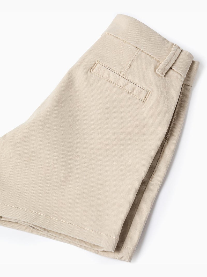 Bermudas midi de sarga con bolsillos Beige claro - Kiabi
