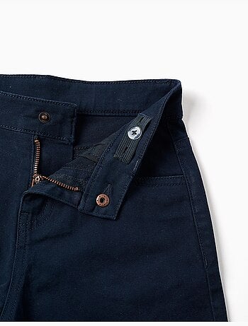 Bermudas midi de sarga con cinco bolsillos