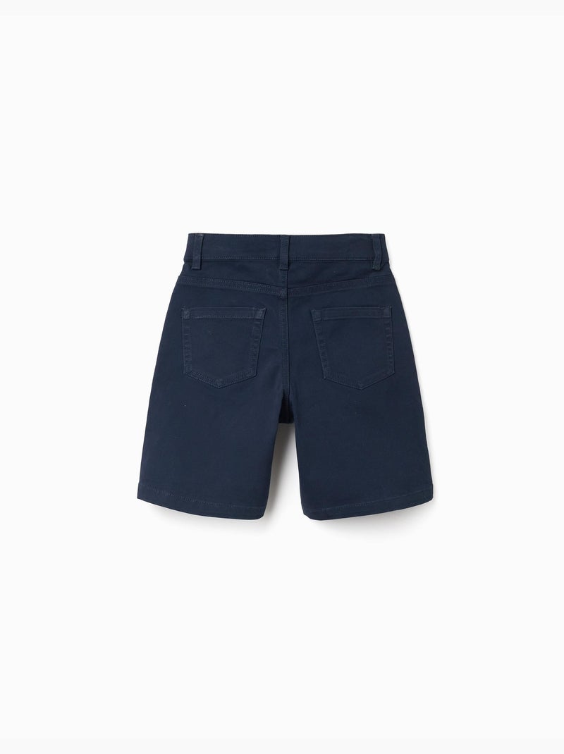 Bermudas midi de sarga con cinco bolsillos Azul oscuro - Kiabi