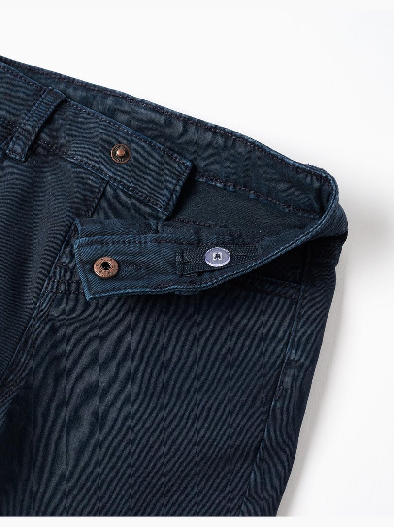 Bermudas midi de sarga con cinco bolsillos Azul oscuro - Kiabi