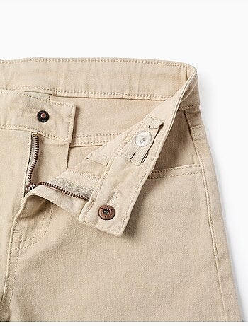 Bermudas midi de sarga con cinco bolsillos