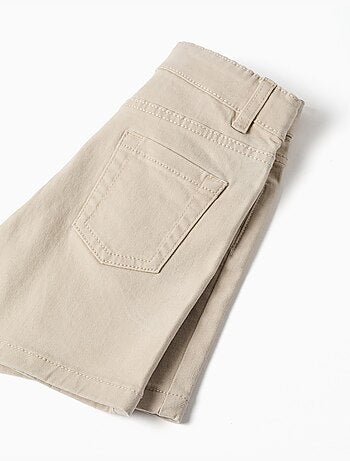 Bermudas midi de sarga con cinco bolsillos