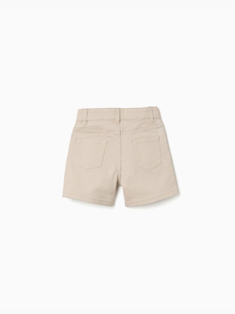 Bermudas midi de sarga con cinco bolsillos Beige claro - Kiabi