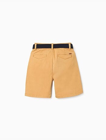Bermudas midi de sarga con cinturón
