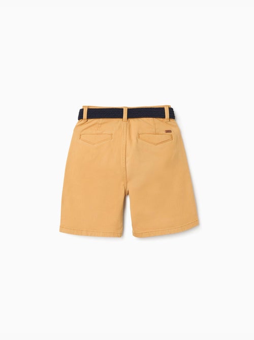 Bermudas midi de sarga con cinturón - Kiabi