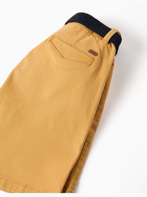 Bermudas midi de sarga con cinturón - Kiabi