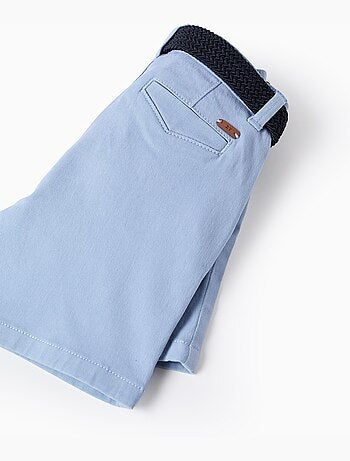 Bermudas midi de sarga con cinturón