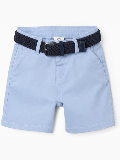 Bermudas midi de sarga con cinturón - Kiabi