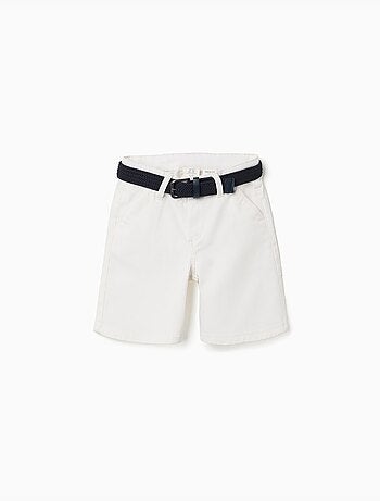 Bermudas midi de sarga con cinturón