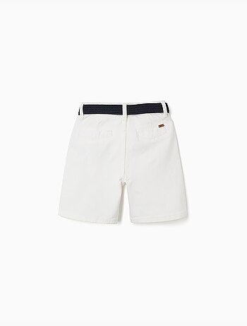 Bermudas midi de sarga con cinturón