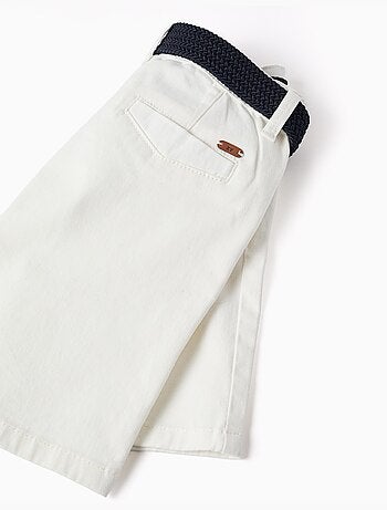 Bermudas midi de sarga con cinturón