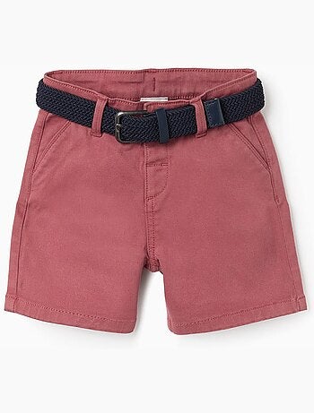 Bermudas midi de sarga con cinturón