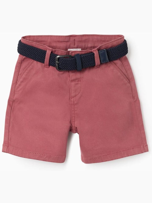 Bermudas midi de sarga con cinturón - Kiabi