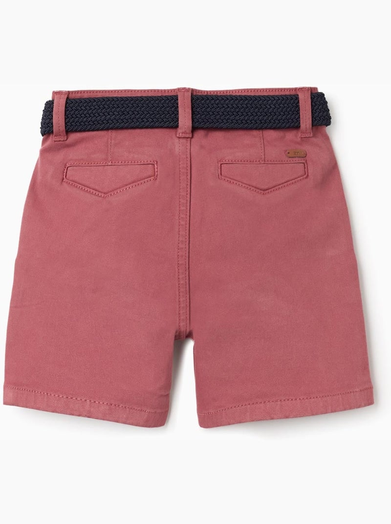 Bermudas midi de sarga con cinturón Marrón - Kiabi
