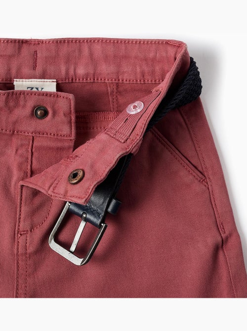 Bermudas midi de sarga con cinturón - Kiabi