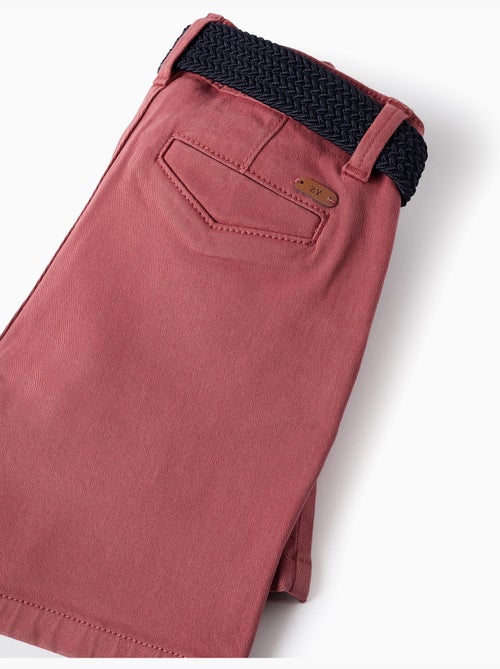 Bermudas midi de sarga con cinturón - Kiabi