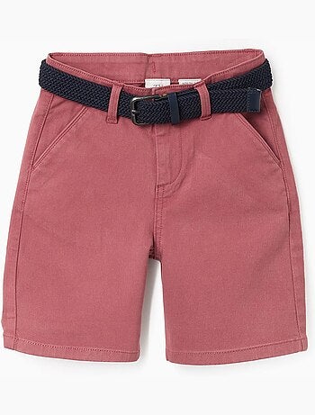 Bermudas midi de sarga con cinturón