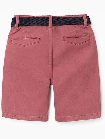 Bermudas midi de sarga con cinturón