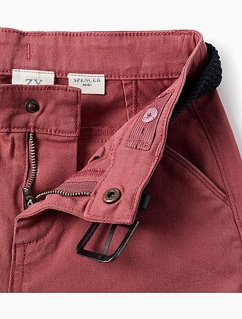 Bermudas midi de sarga con cinturón