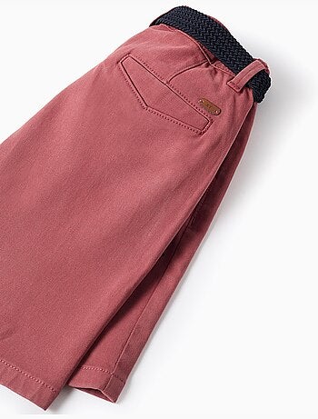 Bermudas midi de sarga con cinturón