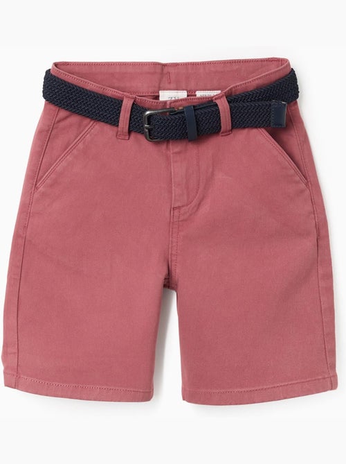 Bermudas midi de sarga con cinturón - Kiabi