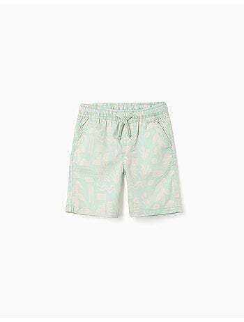 Bermudas midi de sarga con motivo de playa