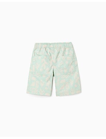 Bermudas midi de sarga con motivo de playa