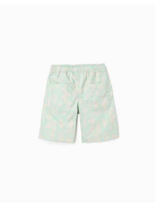 Bermudas midi de sarga con motivo de playa - Kiabi