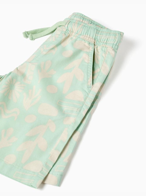 Bermudas midi de sarga con motivo de playa - Kiabi