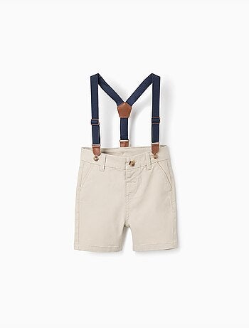 Bermudas midi de sarga con tirantes desmontables