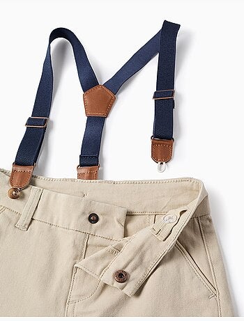 Bermudas midi de sarga con tirantes desmontables