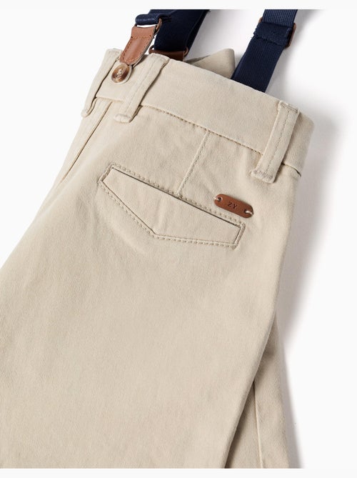 Bermudas midi de sarga con tirantes desmontables - Kiabi