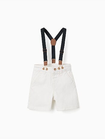 Bermudas midi de sarga con tirantes desmontables