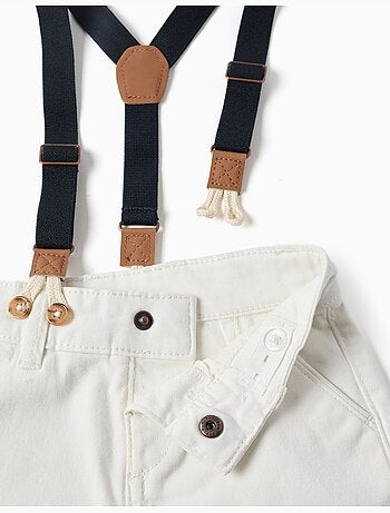 Bermudas midi de sarga con tirantes desmontables