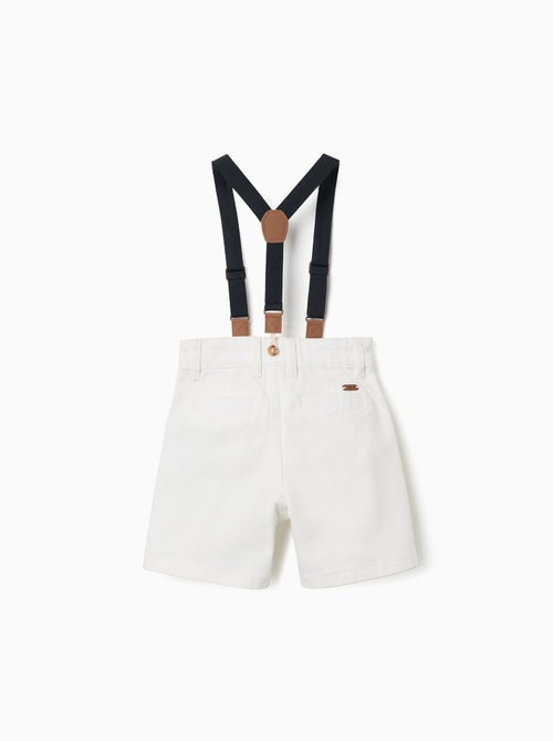 Bermudas midi de sarga con tirantes desmontables - Kiabi