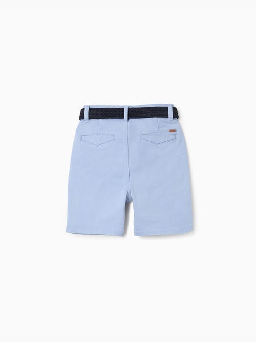 Bermudas midi en sarga con cinturón - Kiabi