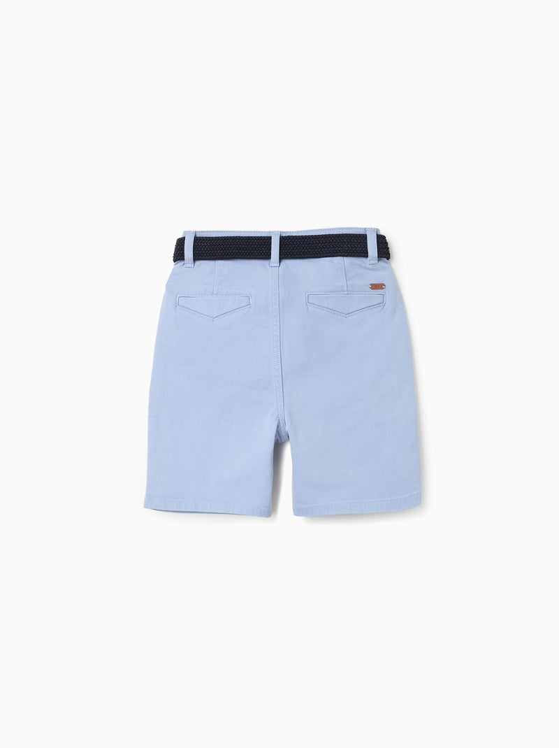 Bermudas midi en sarga con cinturón Azul claro - Kiabi