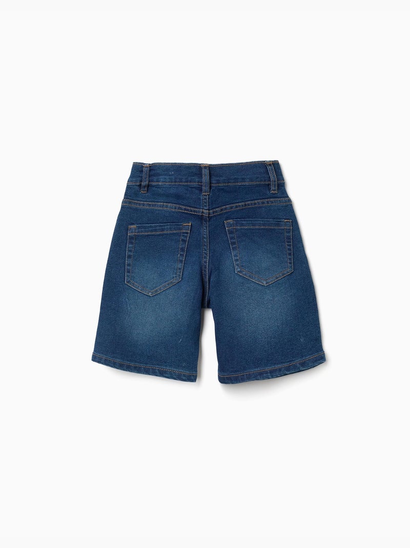 Bermudas midi vaqueras con cinco bolsillos Azul oscuro - Kiabi