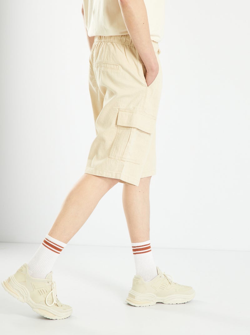 Bermudas moteadas con bolsillos BEIGE - Kiabi